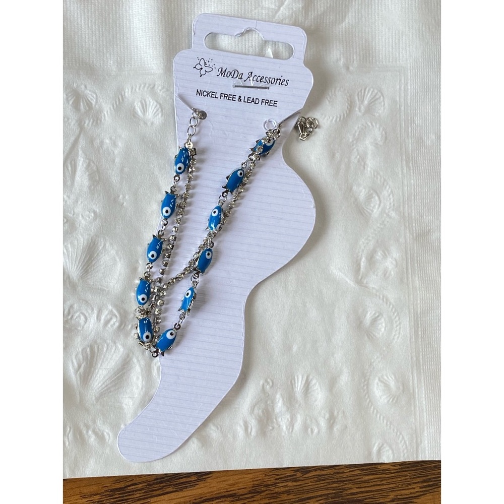 Evil eye Silverstone Ladies Ankle Bracelet